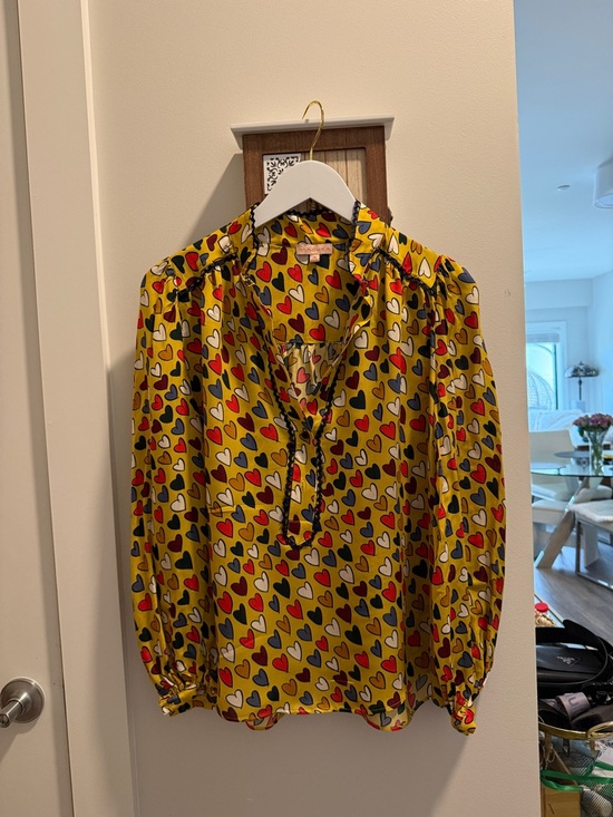 Tops - Machka Yellow Heart Print Top